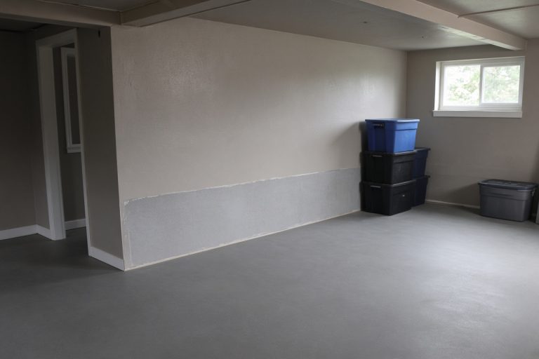 Dry repaired basement floor and patched lower wall — Basements in Burns Harbor