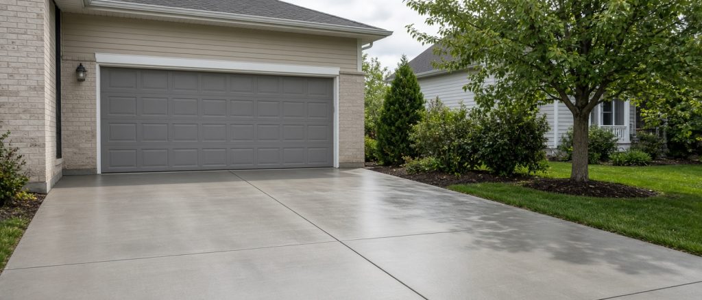 The finished job, seen in full — Concrete Garage Floors in Chesterton