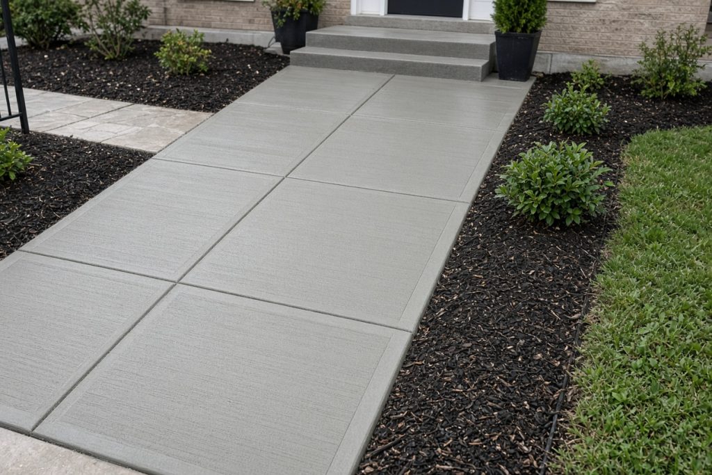 New sidewalk panels with tooled joints in front of a house — Concrete Replacement in Valparaiso
