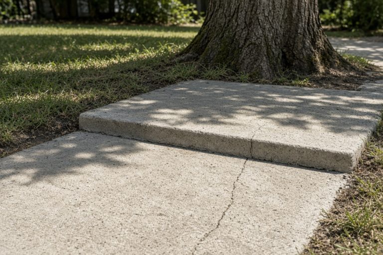 Raised sidewalk joint with one panel higher than the next - Concrete Sidewalks in Portage