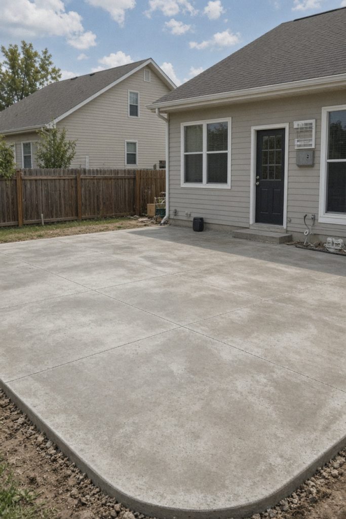 Wide backyard with a new concrete patio off the house — Home Improvement in Wheeler