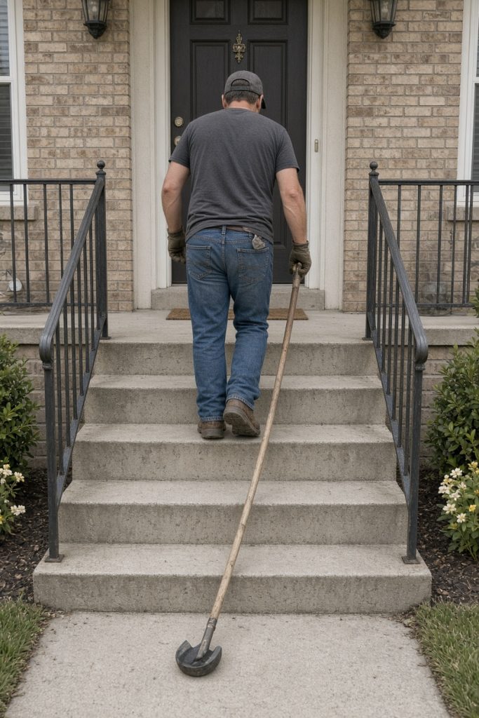 Broom-finished walk from a driveway to a front stoop — Home Improvement in Wheeler