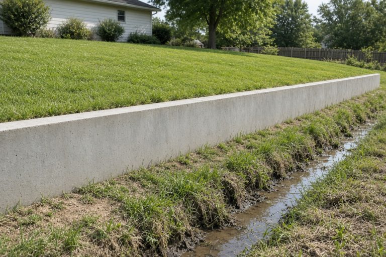 Finished low wall holding grass above a drainage ditch - Retaining Walls in Kouts