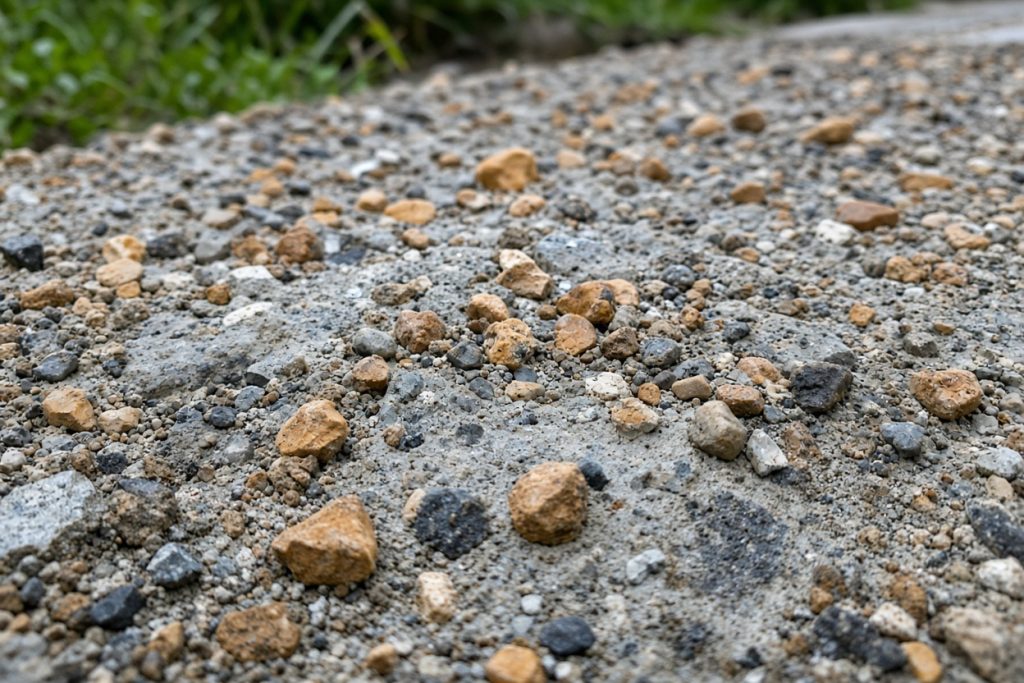 Scaled walk surface with aggregate sitting proud of the paste — Residential Concrete in South Haven