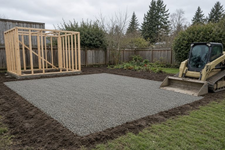 Clean graded gravel base after an old shed slab came out — Concrete Demolition Companies in Wheeler